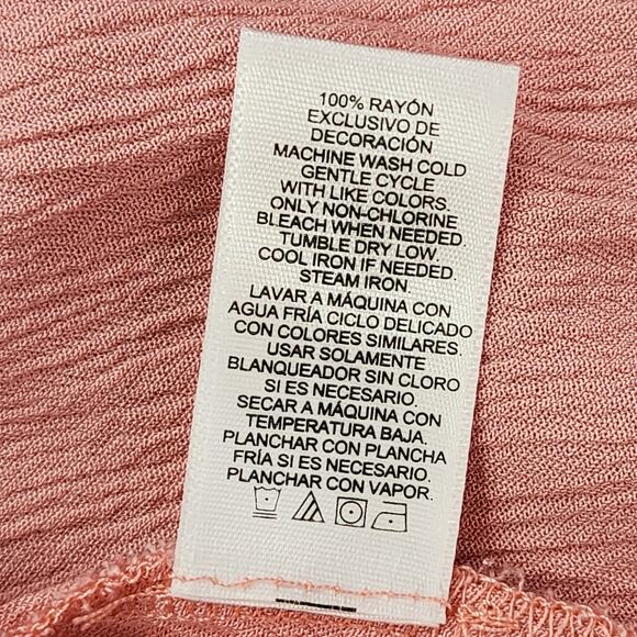 Ellen Tracy Top Womens M Tea Rose Pink V-Neck Loose Fit Tunic Short Cap Sleeves - Picture 6 of 9